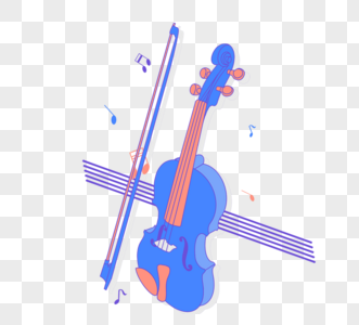 手绘简洁风格小提琴音符五线谱图片