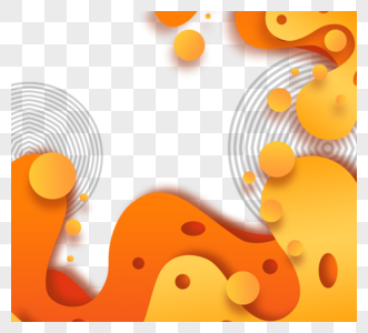 橙色系创意质感镂空剪纸边框高清图片