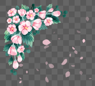 清新风格木槿花元素图片