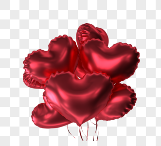 红色立体爱情气球高清图片