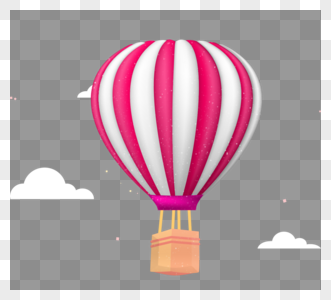 热气球简约卡通颗粒感高清图片