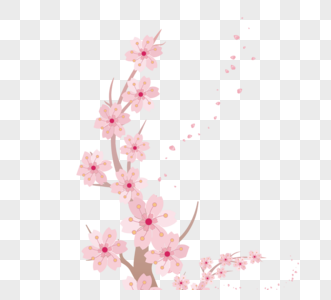 粉色淡雅古朴樱花素材图片