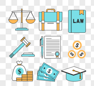 手绘法律law宪法元素图片