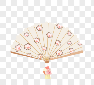 日本暖色粉红脚印和扇高清图片