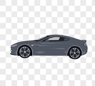 灰色侧面平面汽车元素矢量图图片