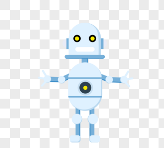 蓝色智能机器人元素图片