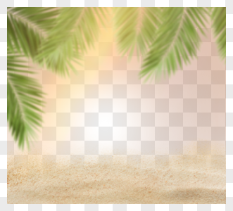 夏天手绘海滩创意边框图片