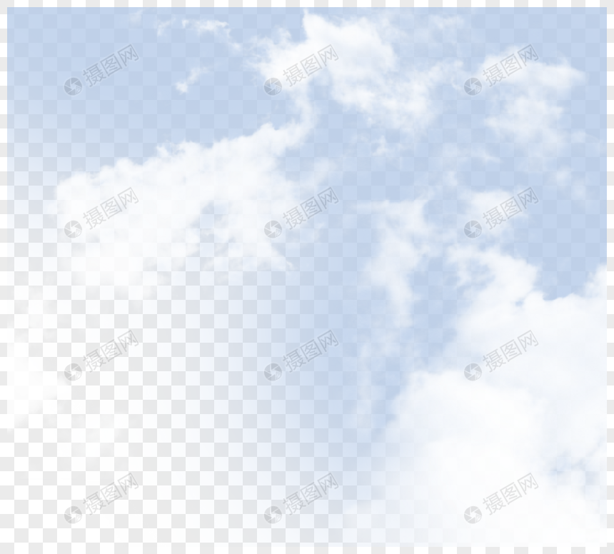 手绘创意感蓝天白云图案图片