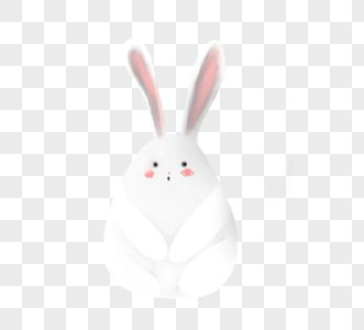 可爱白色兔子图标图片