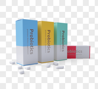 彩色药盒3d立体元素高清图片