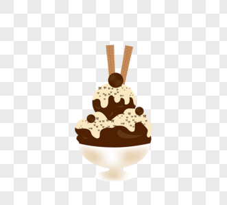手绘巧克力冰激凌元素图片