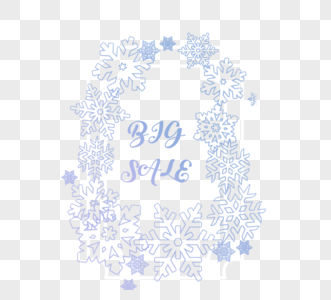 冬季蓝色促销雪花时尚简约边框高清图片