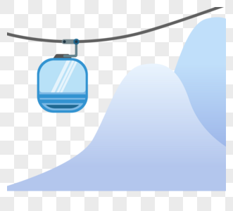 手拉简单雪山缆车观光例证图片