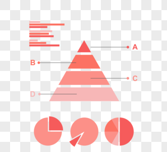 渐进式珊瑚色三角数据业务图光盘分析业务元素高清图片