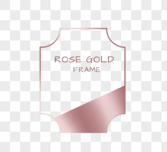 手绘玫瑰金色多边形边框图片