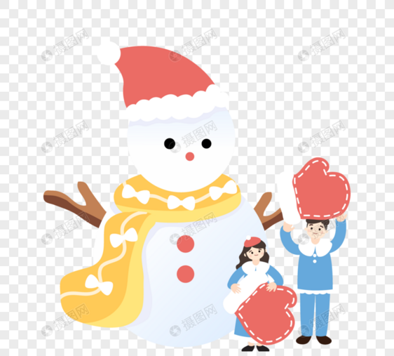 平圣诞节手套礼物雪人图图片