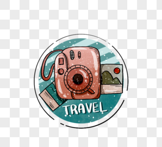 卡通旅行拍照旅行相机图片