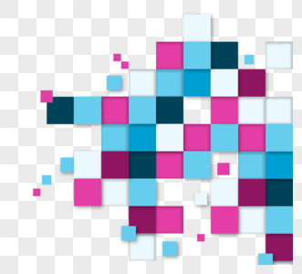 抽象几何立体方形撞色边框图片