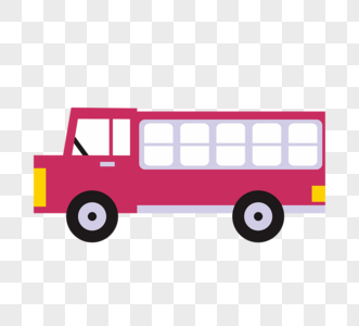 扁平风格红色巴士图片