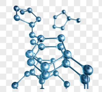 多边形分子结构3d元素图片