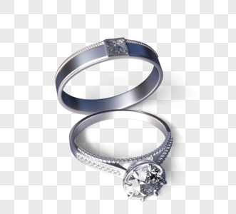 奢华钻石婚戒3d元素高清图片