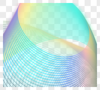 彩虹光晕曲线渐变元素图片