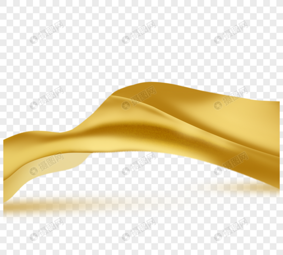 金色丝带元素丝绸党务党政元素图片