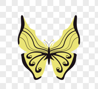 蝴蝶黄色矢量元素图片