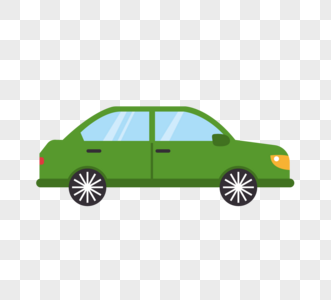 汽车绿色矢量简约元素图片