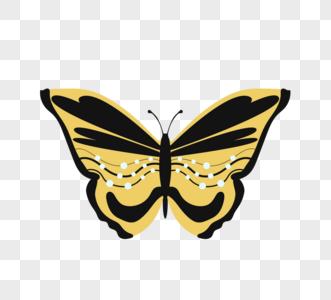蝴蝶黄色矢量元素图片