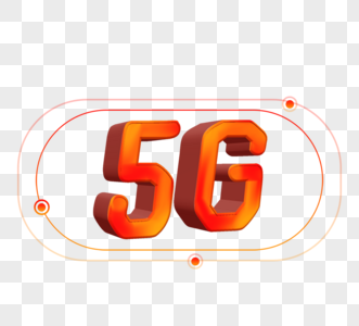 简单5G技术橙色插图图片