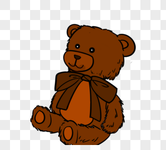 棕色手绘卡通泰迪熊玩偶图片