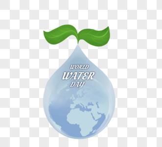 手绘水滴世界水日公益宣传图片