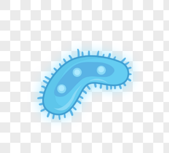 蓝色病毒病菌细菌卡通病毒高清图片