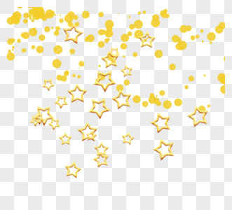 金色立体星星元素图片