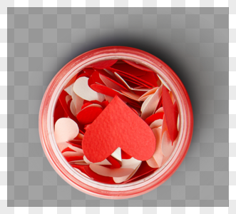 红色爱心礼盒PNG元素图片