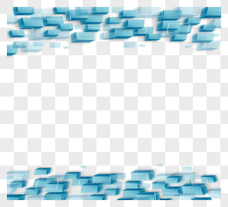 抽象蓝色几何方块元素边框高清图片