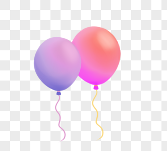 彩色生日气球元素图片