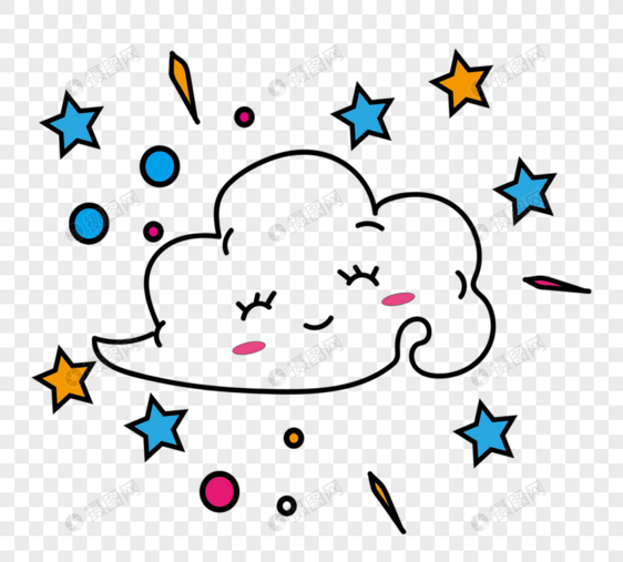 日本可爱卡通手绘矢量祥云图片