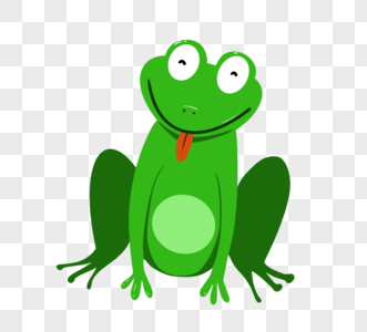 绿色卡通青蛙元素图片
