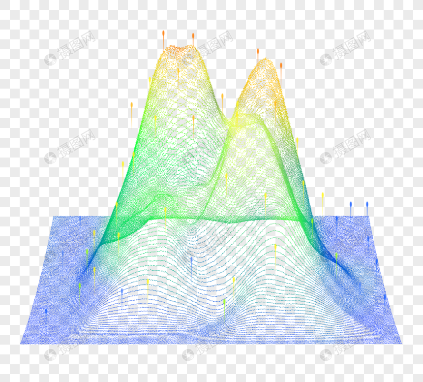 彩色动态大数据波点图片