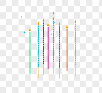 彩色卡通蜡烛元素图片