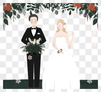 清新韩国风格新人结婚元素婚纱高清图片素材