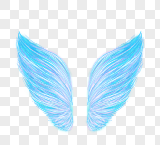 梦幻色系蓝色天使翅膀图片