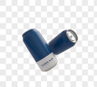 年度蓝色易拉罐3d元素高清图片
