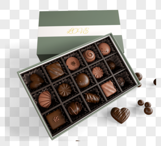 绿色矩形巧克力礼品盒图片