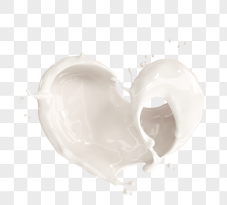爱心牛奶液体3d元素图片