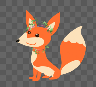 乖巧儿橙色狐狸元素设计图片