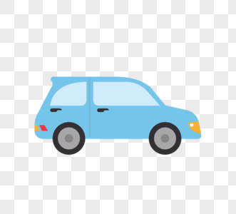 汽车蓝色扁平简约创意元素图片