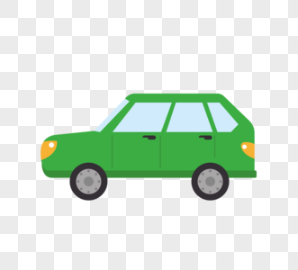 汽车绿色扁平简约创意元素图片